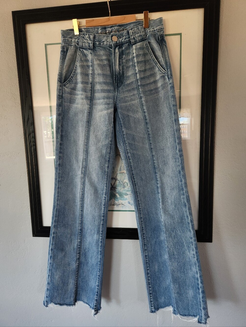 American Eagle Outfitters Wide Leg Light Wash Jeans Size 4